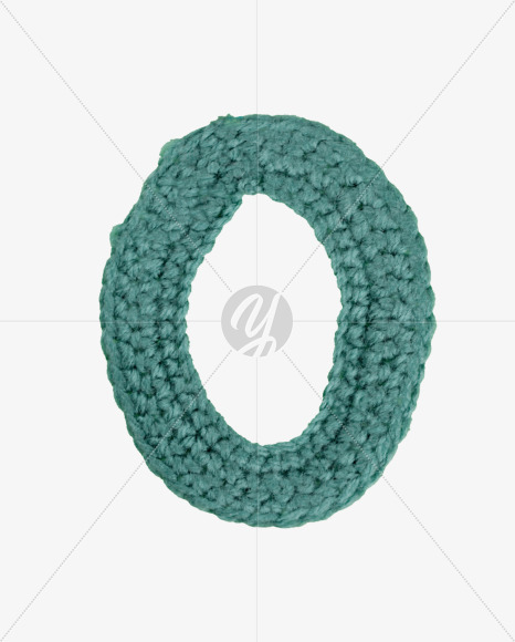 0 from Green Knitted Font on Yellow Images Creative Fonts - S26721