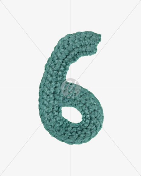 6 from Green Knitted Font on Yellow Images Creative Fonts - S26717