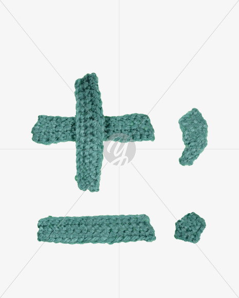 punctuation marks 1 from Green Knitted Font on Yellow Images Creative Fonts - S26729