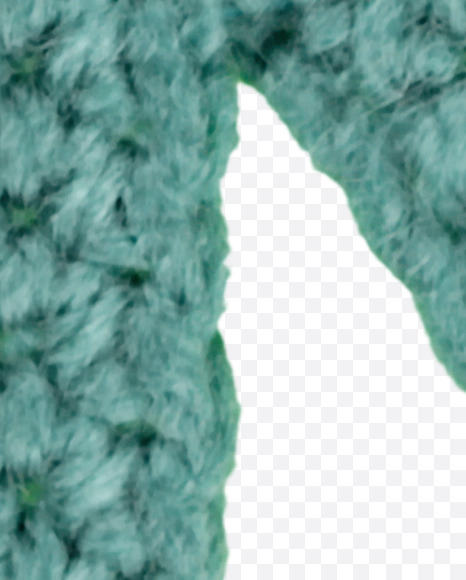 Letter K from Green Knitted Font on Yellow Images Creative Fonts - S26696