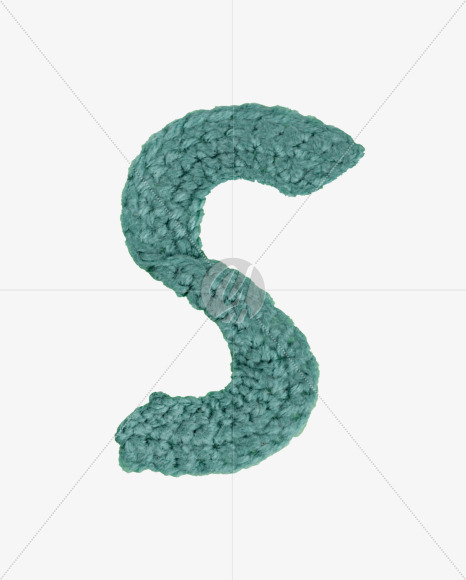 Letter S from Green Knitted Font on Yellow Images Creative Fonts - S26704