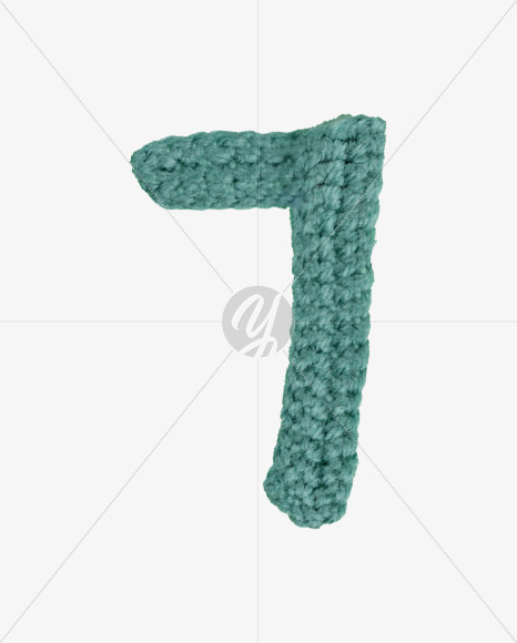 7 from Green Knitted Font on Yellow Images Creative Fonts - S26718