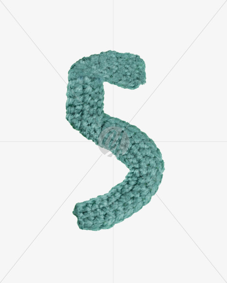 5 from Green Knitted Font on Yellow Images Creative Fonts - S26716