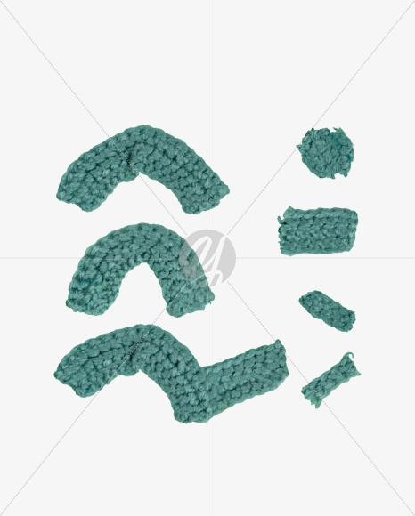 punctuation marks 2 from Green Knitted Font on Yellow Images Creative Fonts - S26730