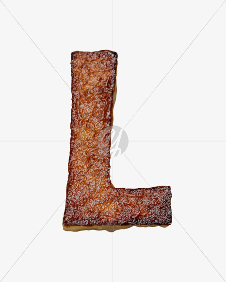 Letter L from Fried Potatoes Font on Yellow Images Creative Fonts - S26743