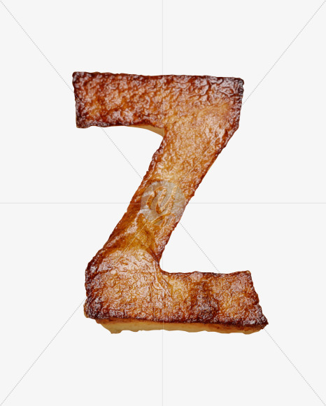 Letter Z from Fried Potatoes Font on Yellow Images Creative Fonts - S26757