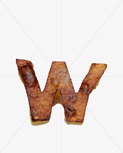 Letter W from Fried Potatoes Font on Yellow Images Creative Fonts - S26754