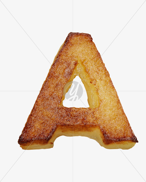 Letter A from Fried Potatoes Font on Yellow Images Creative Fonts - S26732