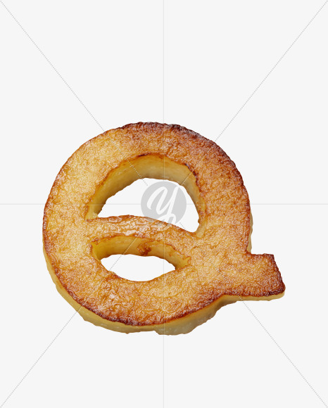 Letter Q from Fried Potatoes Font on Yellow Images Creative Fonts - S26748