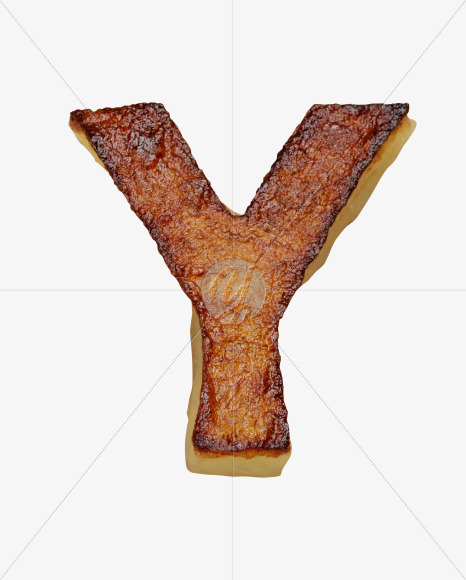 Letter Y from Fried Potatoes Font on Yellow Images Creative Fonts - S26756