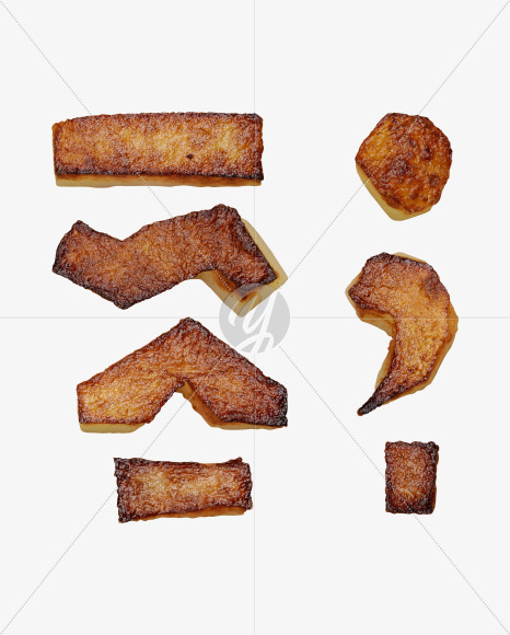 punctuation marks from Fried Potatoes Font on Yellow Images Creative Fonts - S26775