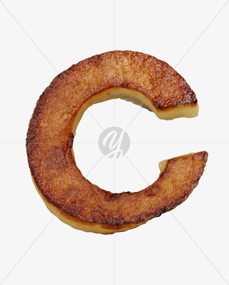 Letter C from Fried Potatoes Font on Yellow Images Creative Fonts - S26734