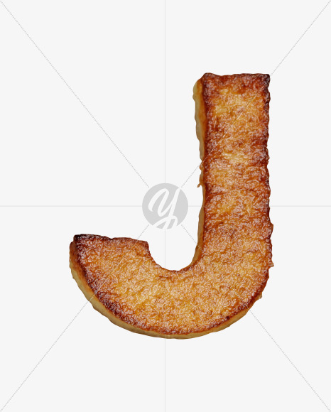 Letter J from Fried Potatoes Font on Yellow Images Creative Fonts - S26741