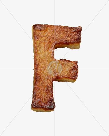 Letter F from Fried Potatoes Font on Yellow Images Creative Fonts - S26737