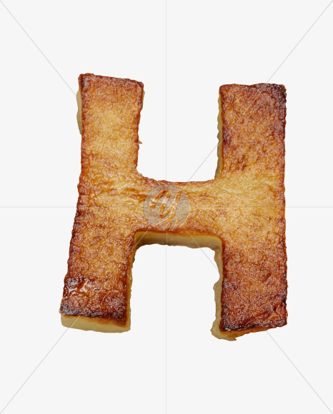 Letter H from Fried Potatoes Font on Yellow Images Creative Fonts - S26739