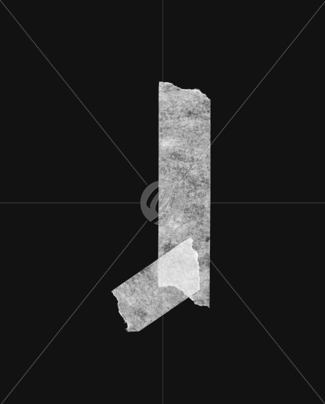 Letter J from Tape White Font on Yellow Images Creative Fonts - S26786