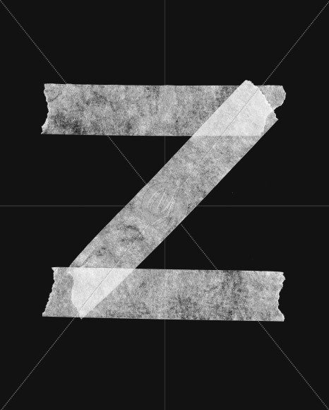 Letter Z from Tape White Font on Yellow Images Creative Fonts - S26802