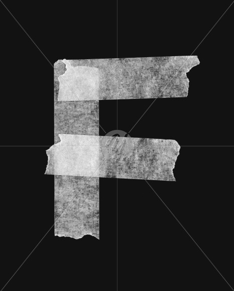 Letter F from Tape White Font on Yellow Images Creative Fonts - S26782