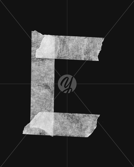 Letter C from Tape White Font on Yellow Images Creative Fonts - S26779