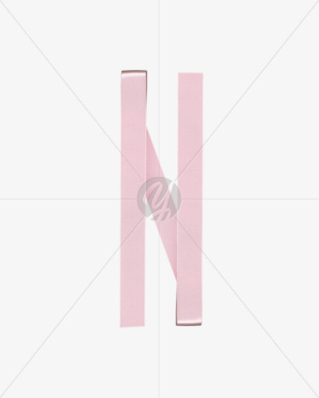 Letter N from Ribbon Rose Font on Yellow Images Creative Fonts - S26830