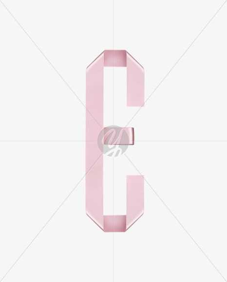 Letter E from Ribbon Rose Font on Yellow Images Creative Fonts - S26821