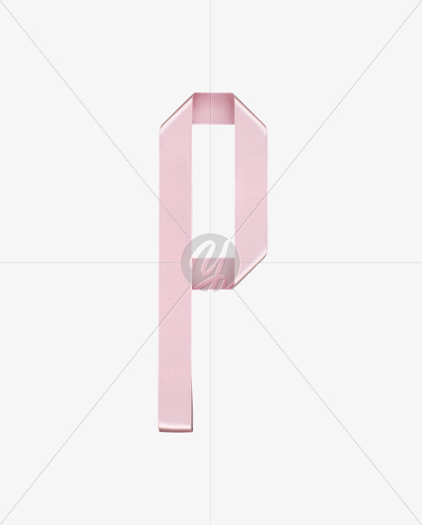 Letter P from Ribbon Rose Font on Yellow Images Creative Fonts - S26832