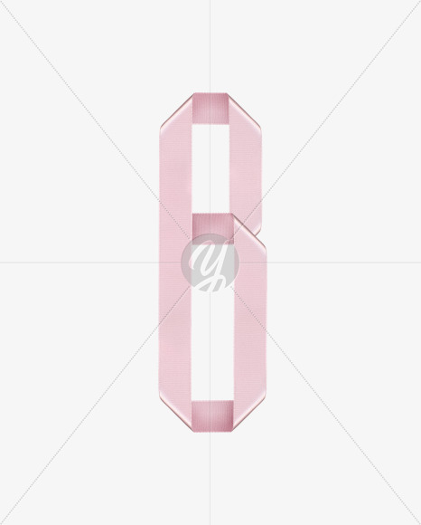 Letter B from Ribbon Rose Font on Yellow Images Creative Fonts - S26818