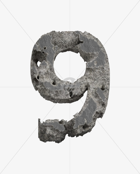 9 from Concrete Erosion Font on Yellow Images Creative Fonts - S26888