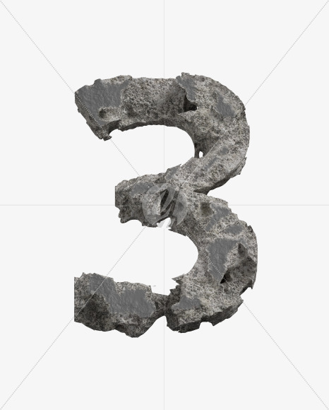 3 from Concrete Erosion Font on Yellow Images Creative Fonts - S26882