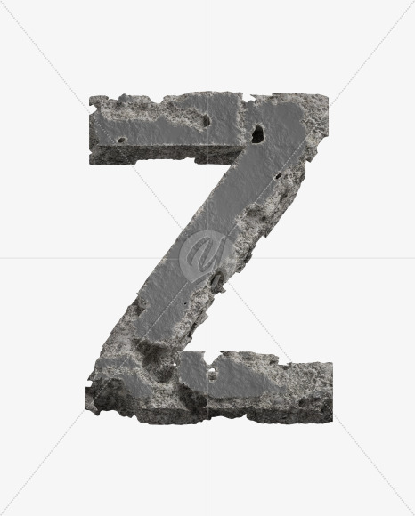 Letter Z from Concrete Erosion Font on Yellow Images Creative Fonts - S26879