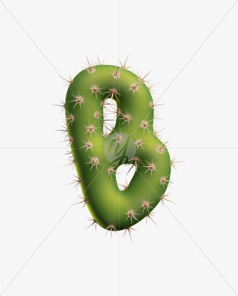 Letter B from Texas Cactus Font on Yellow Images Creative Fonts - S26899