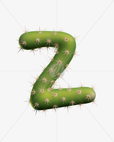 Letter Z from Texas Cactus Font on Yellow Images Creative Fonts - S26923