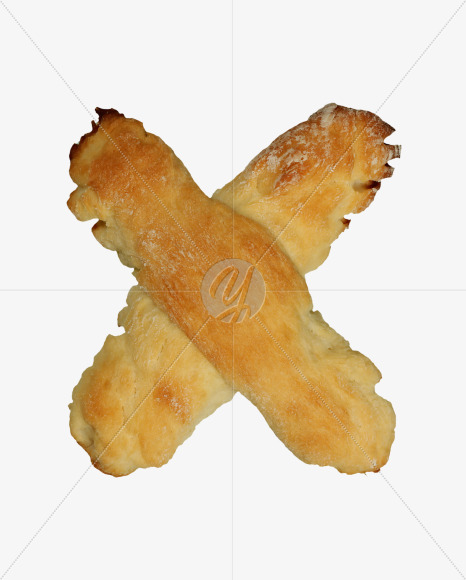 Letter X from Pastry Font on Yellow Images Creative Fonts - S26965