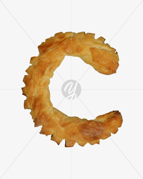 Letter C from Pastry Font on Yellow Images Creative Fonts - S26944