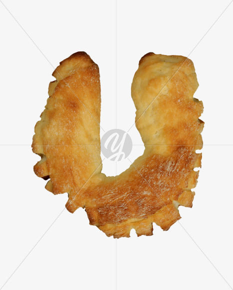 Letter U from Pastry Font on Yellow Images Creative Fonts - S26962