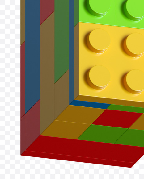 Letter F from Lego Blocks Font on Yellow Images Creative Fonts - S27039