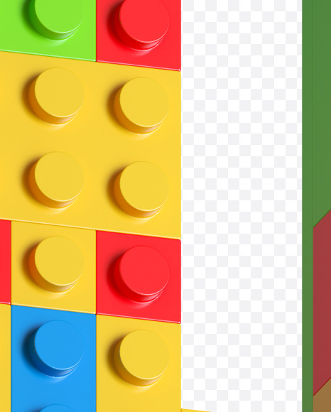 Letter W from Lego Blocks Font on Yellow Images Creative Fonts - S27056