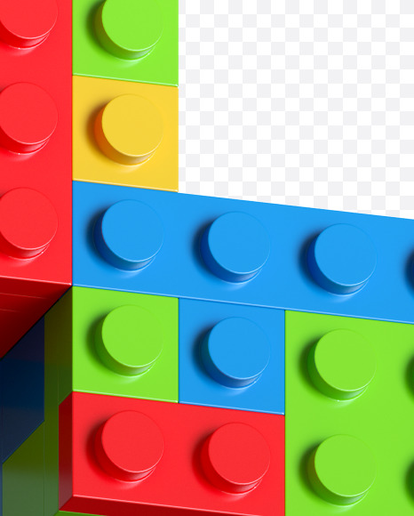 Letter O from Lego Blocks Font on Yellow Images Creative Fonts - S27048