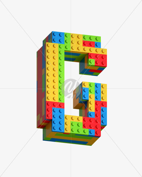 Letter G from Lego Blocks Font on Yellow Images Creative Fonts - S27040