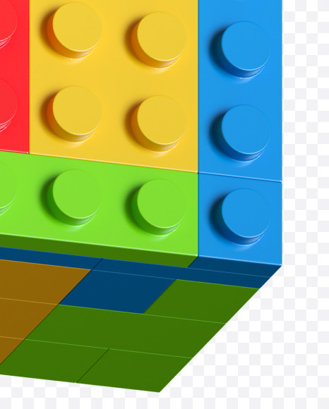 1 from Lego Blocks Font on Yellow Images Creative Fonts - S27060