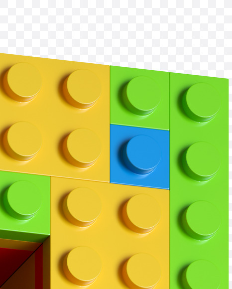 7 from Lego Blocks Font on Yellow Images Creative Fonts - S27066