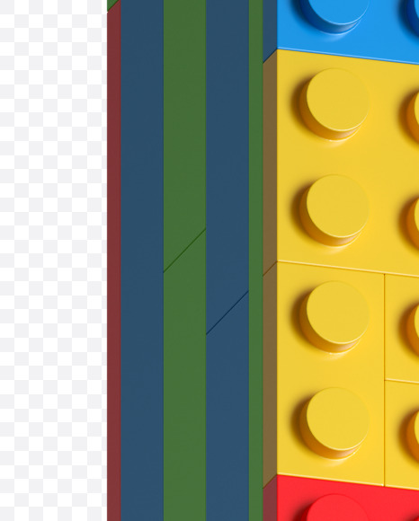 Letter U from Lego Blocks Font on Yellow Images Creative Fonts - S27054