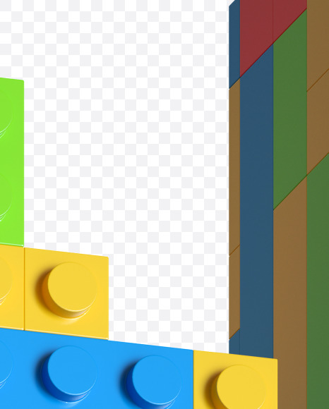 Letter N from Lego Blocks Font on Yellow Images Creative Fonts - S27047