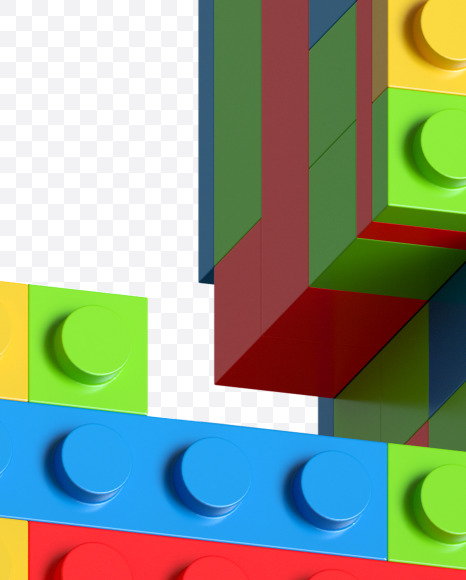 3 from Lego Blocks Font on Yellow Images Creative Fonts - S27062