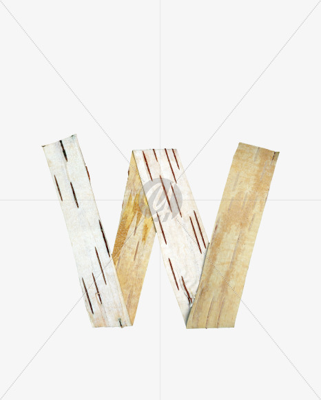 W uppercase from Birch Flat Font on Yellow Images Creative Fonts - S27101