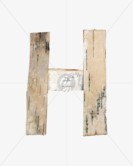 H uppercase from Birch Flat Font on Yellow Images Creative Fonts - S27086