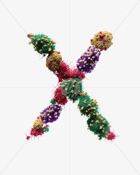 Letter X from Bacteria Font on Yellow Images Creative Fonts - S27222