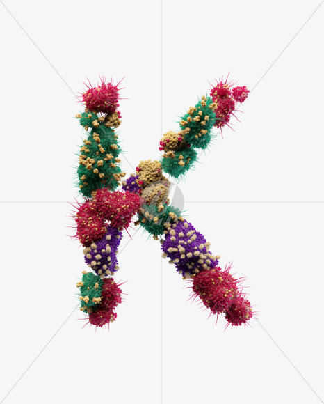 Letter K from Bacteria Font on Yellow Images Creative Fonts - S27209