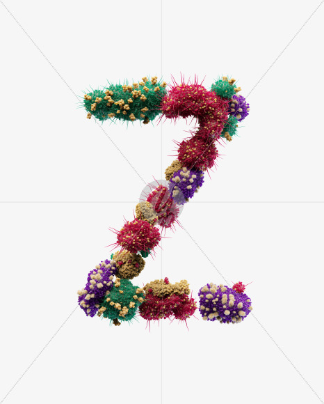 Letter Z from Bacteria Font on Yellow Images Creative Fonts - S27224