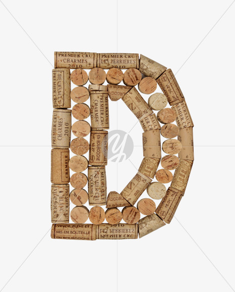 Letter D from No More Wine Font on Yellow Images Creative Fonts - S27246